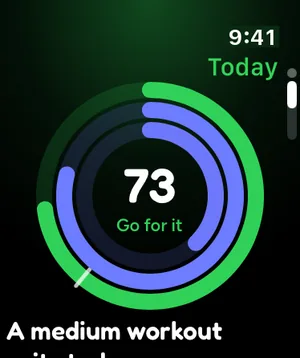 Heute-Bildschirm von Auralo auf der Apple Watch.